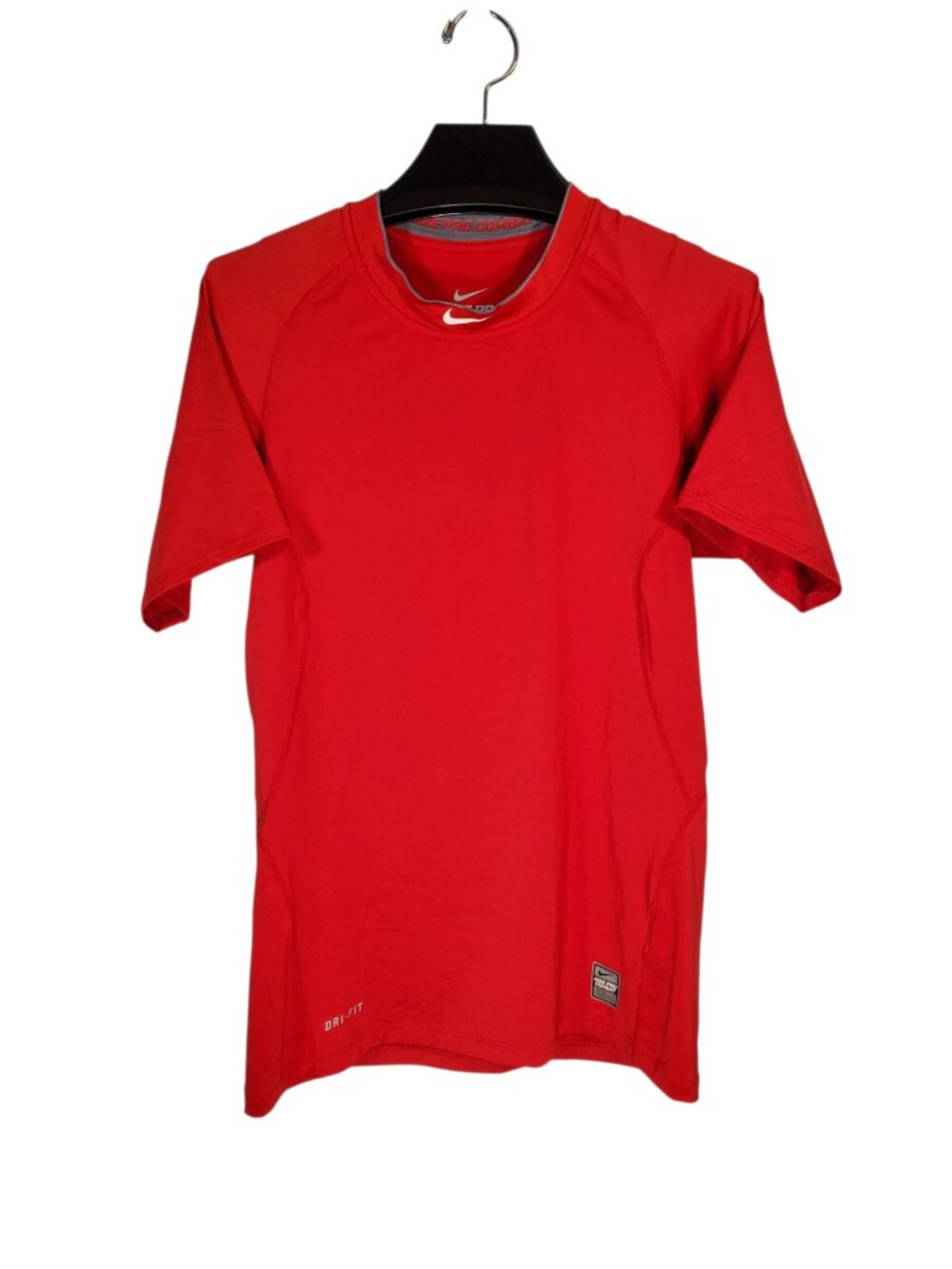 Nike Pro Combat Fitted Base Layer Short-Sleeve Shirt Men's S Red Middle Swoosh